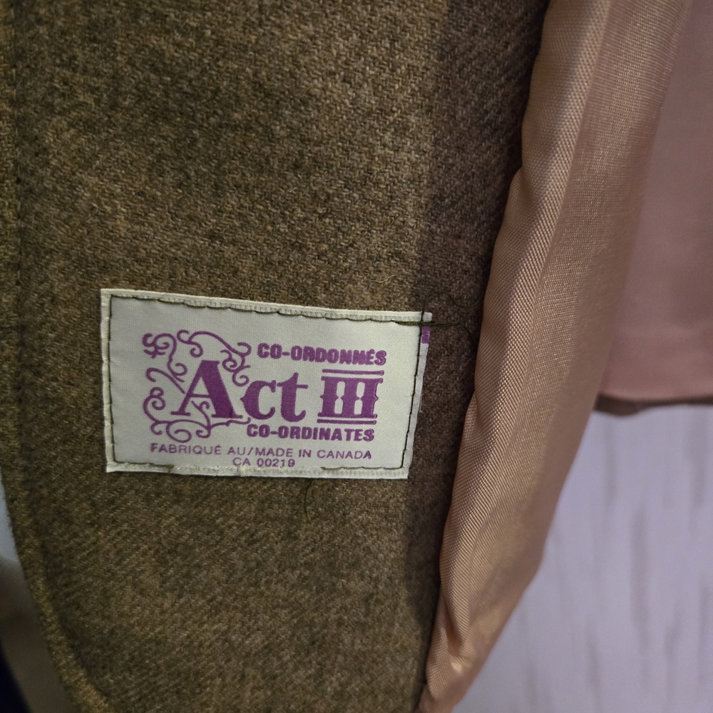 Vintage SEARS, The Fashion Pace Women's Brown Wool Blazer - Picture 5 of 8